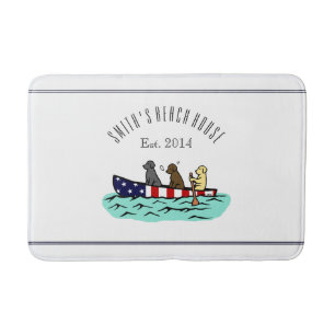 Canoeing Labrador Beach House Bath Mat