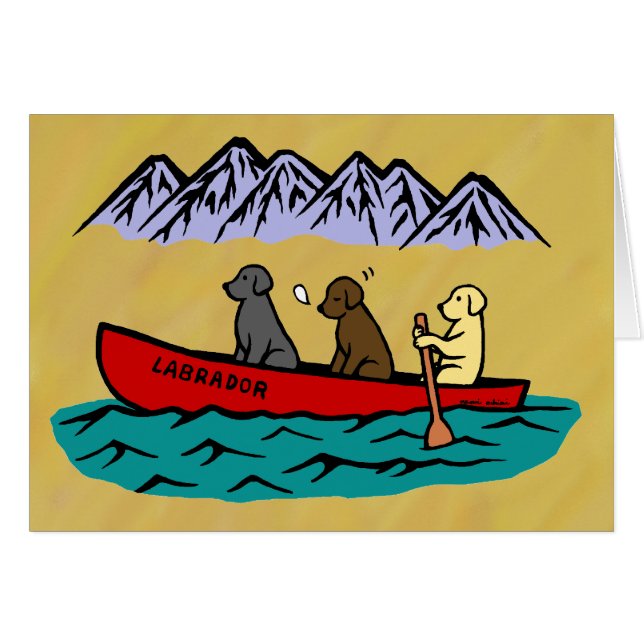 Canoeing Labrador Retrievers (Front Horizontal)