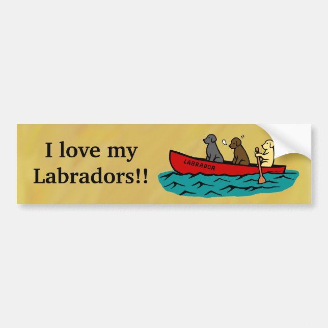 Canoeing Labrador Retrievers Bumper Sticker (Front)
