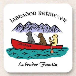 Canoeing Labrador Retrievers Coaster