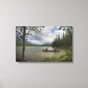 Canoeing on Honeymoon Lake Canvas Print