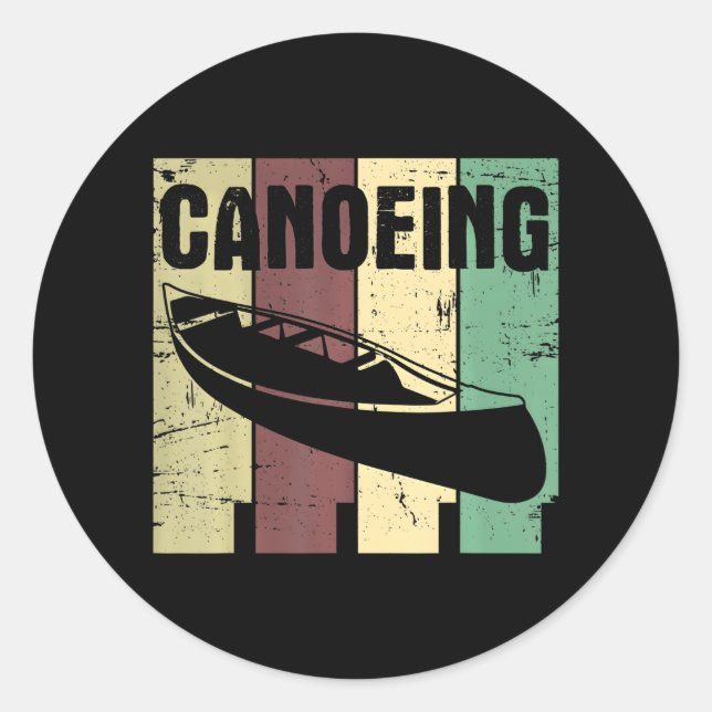 Canoeing Paddle Paddling Canoeist Kayak Kayaking Classic Round Sticker (Front)