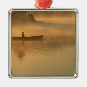 canoeist, Algonguin Park, Ontario, Canada. Metal Ornament