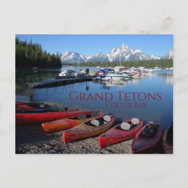 Canoes and Colter Bay Grand Teton National Park Postcard (Front)