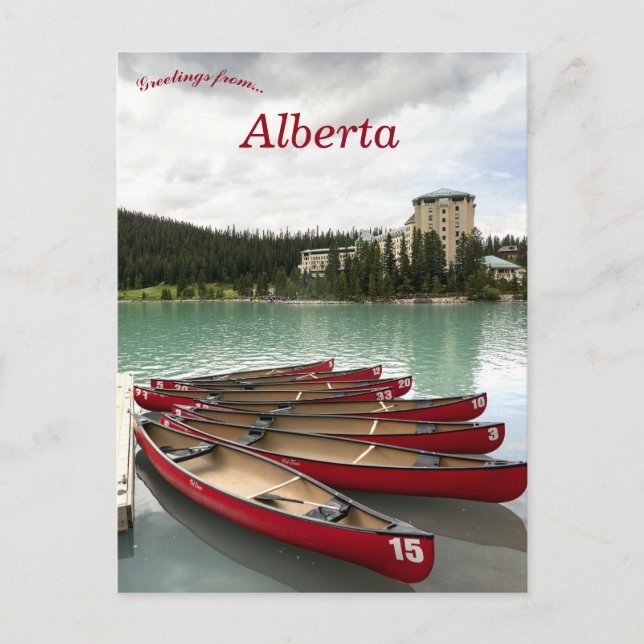 Canoes at Lake Louise Alberta Canada Postcard (Front)