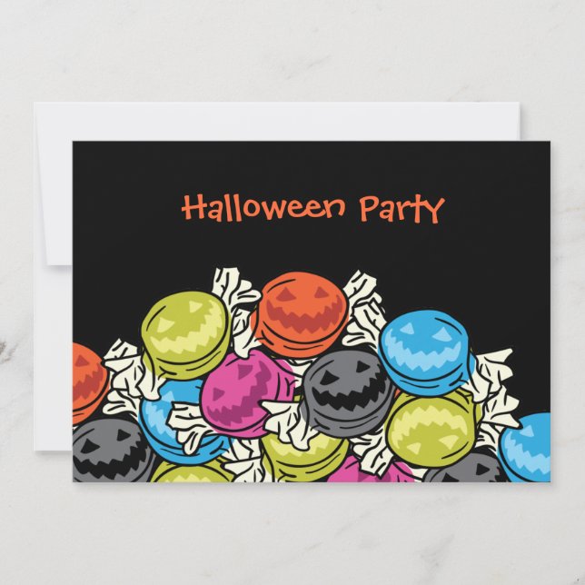 Canoës d'Halloween Invitations de fête d'Halloween (Devant)