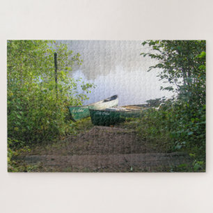Canoes on River Solitude Jigsaw Puzzle