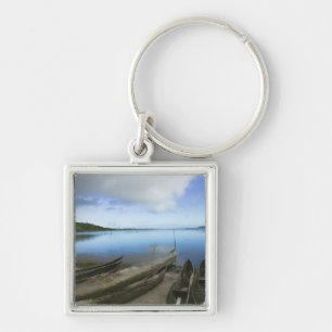 Canoes on the beach, Antananarivo, Madagascar Keychain
