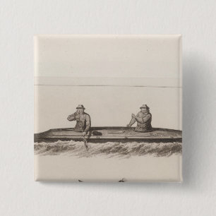 Canoes, Oonalashka, Alaska 2 Inch Square Button