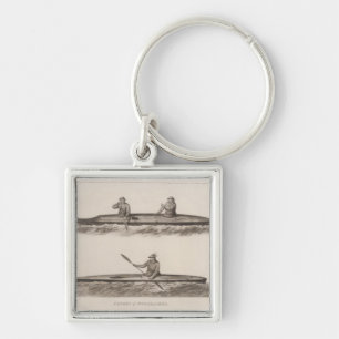 Canoes, Oonalashka, Alaska Keychain