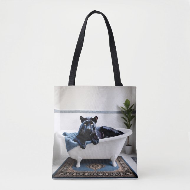 Canole  Jaguar in Bath Tote Bag (Front)