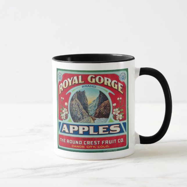 Canon City, Colorado - Royal Gorge Apple Label Mug (Right)