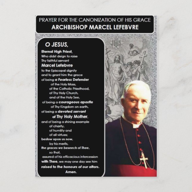 Canonization of Archbishop Marcel Lefebvre Postcard (Front)
