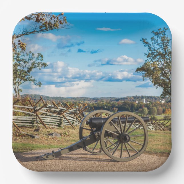 Canons at Gettysburg Paper Plate (Front)