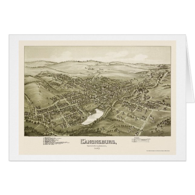 Canonsburg, PA Panoramic Map - 1897 (Front Horizontal)