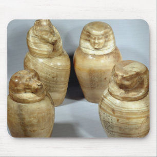 Canopic jars of Hor-ir-aa, Saite (alabaster) Mouse Pad
