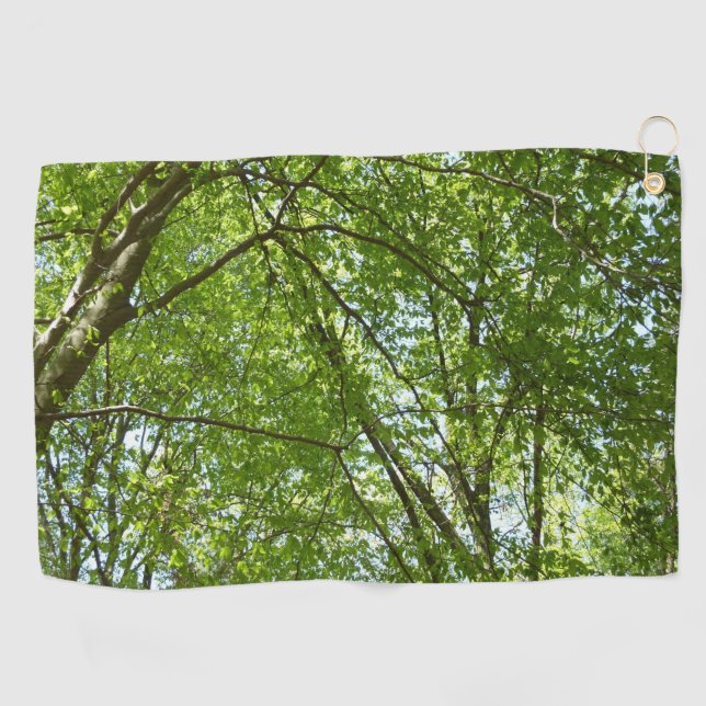 Canopy of Spring Leaves Green Nature Scene Golf Towel (Horizontal)