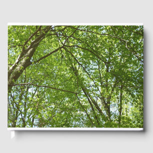 Canopy of Spring Leaves Green Nature Scene Guest Book