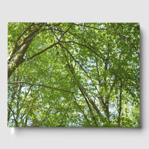 Canopy of Spring Leaves Green Nature Scene Guest Book