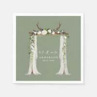 Canopy rustic botanical wedding mr and mrs script