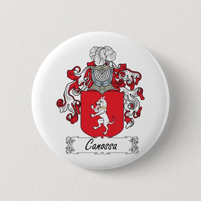 Canossa Family Crest 2 Inch Round Button (Front)
