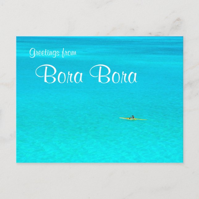 Canot Outrigger à Bora Bora Carte postale texte (Devant)