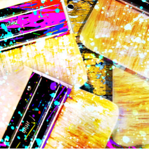 Cans of Pouring Paint Magnetic Business Card