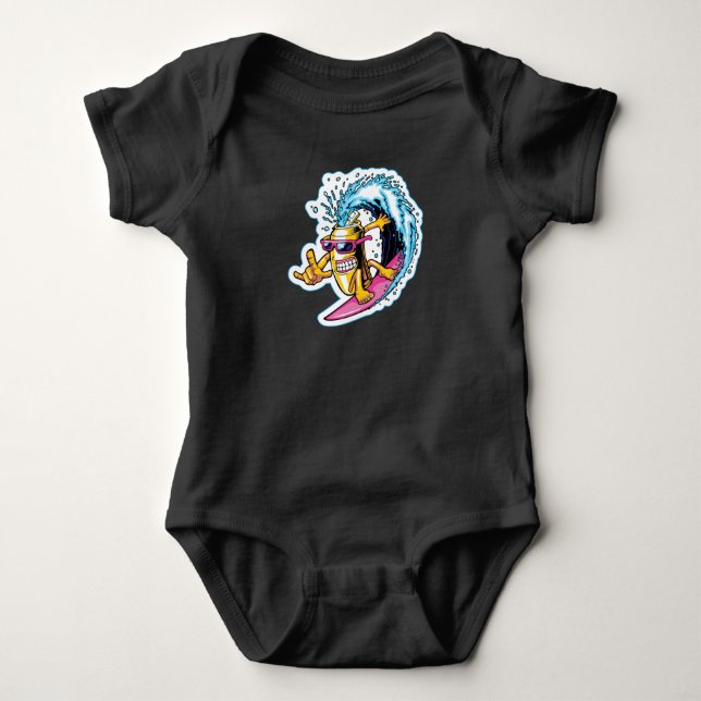 Cans Surfing Baby Bodysuit (Front)