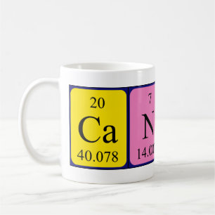 Cansu tasse de nom de table périodique
