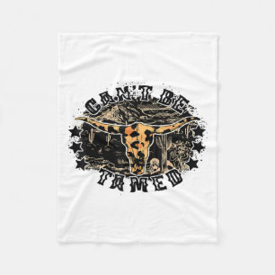 Can't Be Tamed, Cow Skull, Western Scenery Costume Fleece Blanket