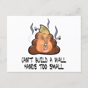 Can't Build A Wall Hands Too Small Funny Anti Trum Postcard