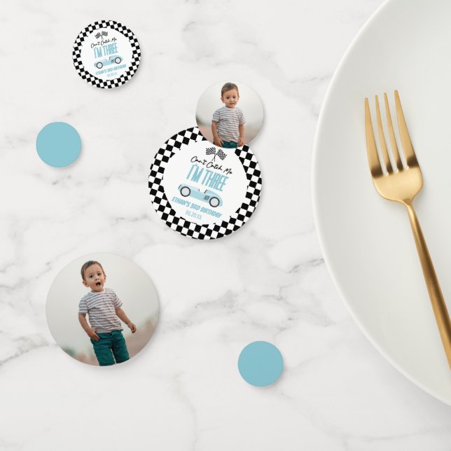 Can't Catch Me Blue Race Car 3rd Birthday Party Confetti (Group)