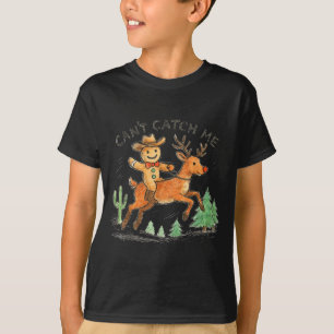 Can't Catch Me Cowboy Gingerbread Man Christmas T-Shirt
