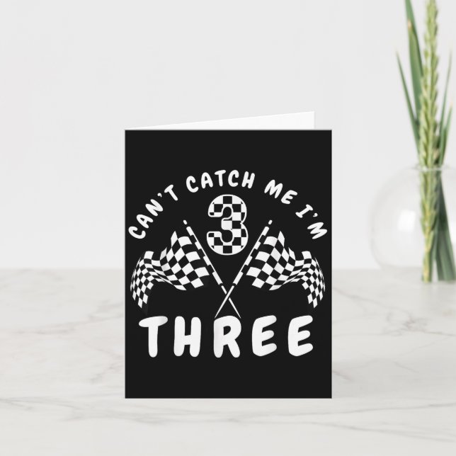 Cant Catch Me Im Three 3rd Birthday Party  Card (Front)