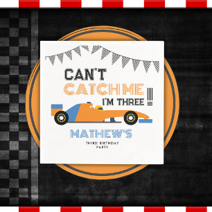 Can't Catch Me I'm Three Race Car 3rd Birthday  Napkin