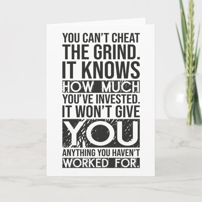 Can't Cheat The Grind - Gym, Hustle, Success Card (Front)