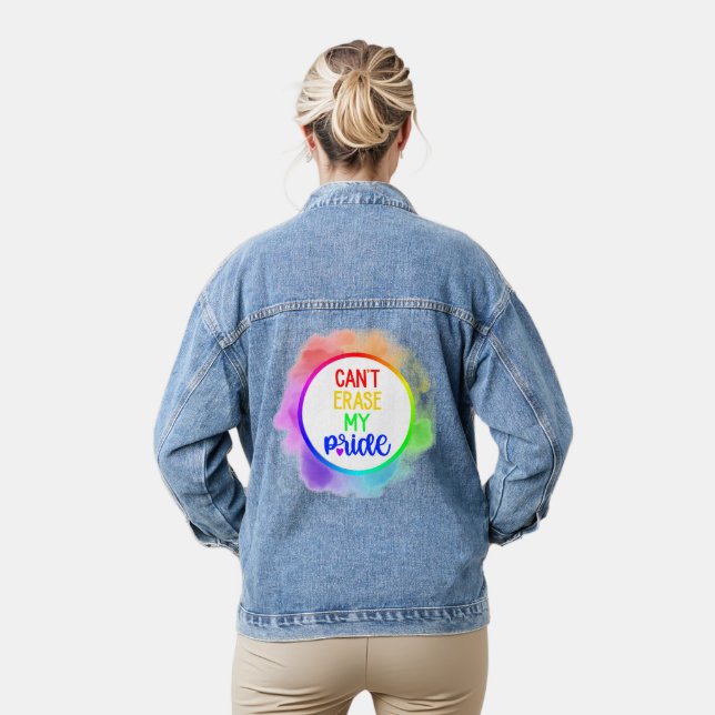 Can't Erase My Pride Denim Jacket (Model)