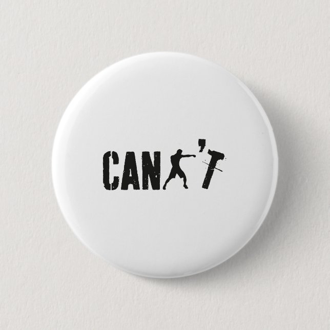 Can't Funny Boxing Coach Boxing Trainer Boxer Play 2 Inch Round Button (Front)