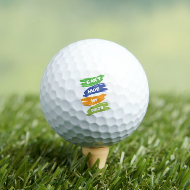 Can't Hide My Pride | LGBTQ | Gay Pride Golf Balls (Insitu Tee)