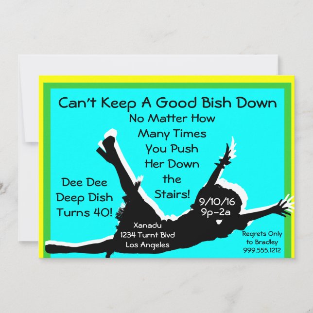 Can't Keep a Good Bish Down Drag Queen Invites (Front)