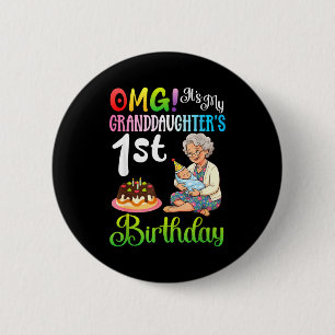 Cant keep calm granddaughters 1st birthday grandma 2 inch round button