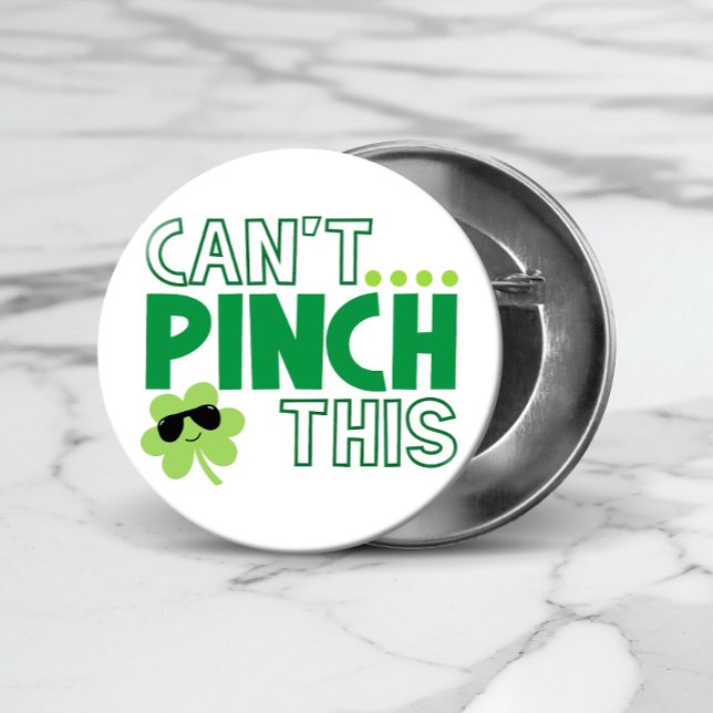 Can't Pinch This Cool Irish Clover 3 Inch Round Button (Creator Uploaded)