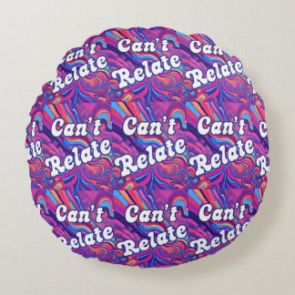 Cant Relate Abstract Colours Tile Round Pillow