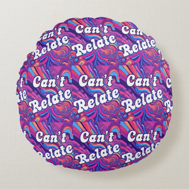 Cant Relate Abstract Colours Tile Round Pillow (Front)