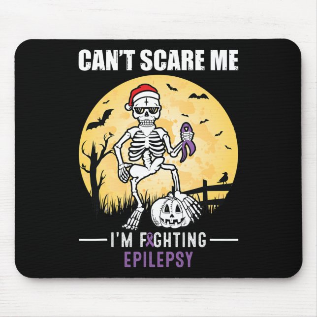 Can't Scare Me- Epilepsy Awareness Supporter Hallo Mouse Pad (Front)
