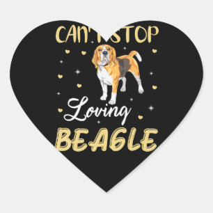 Cant Stop Loving Beagle Dog Happy Dog Mom Dad Gift Heart Sticker