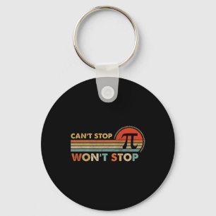 Can't Stop Pi Wont Stop Pi Day Vintage Retro Math Keychain