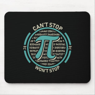 Can't Stop Pi Wont Stop Pi Day Vintage Retro Math Mouse Pad