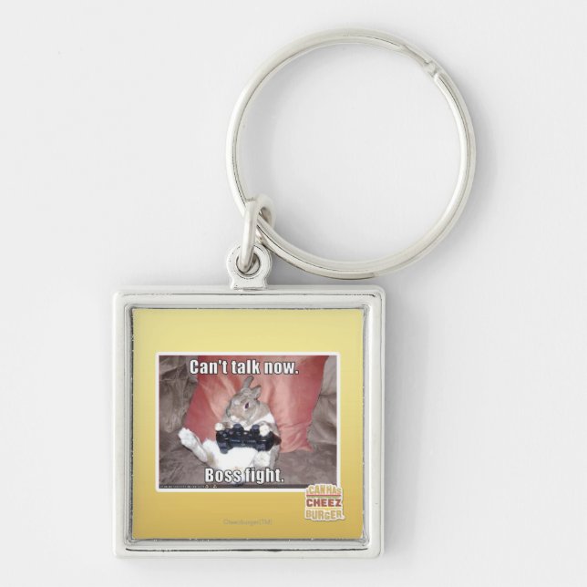 Can't talk now, boss fight. keychain (Front)