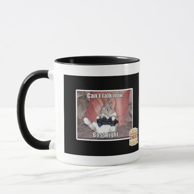 Can't talk now, boss fight. mug (Left)